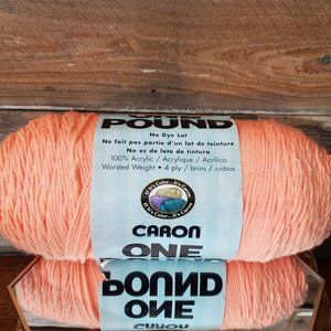 Caron One Pound Yarn-Peach - #504 - 4-ply - Worsted Weight